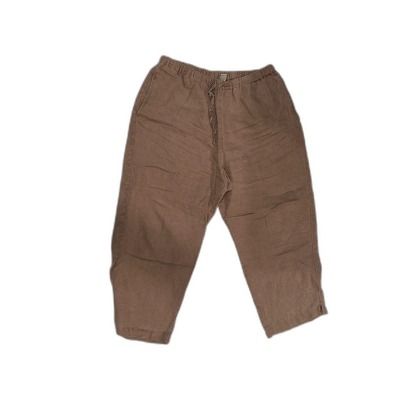Orvis Pants - Orvis Tan 100% Linen Drawstring Pants Size Large 14/16